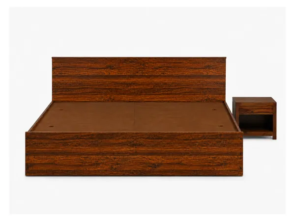Rio Engineered Wood King Bed with Storage With Belle bedside table